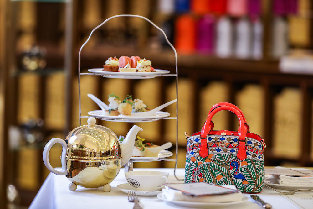 Serving the tea on the Tory Burch Spring/Summer 2019 Grand High Tea Set