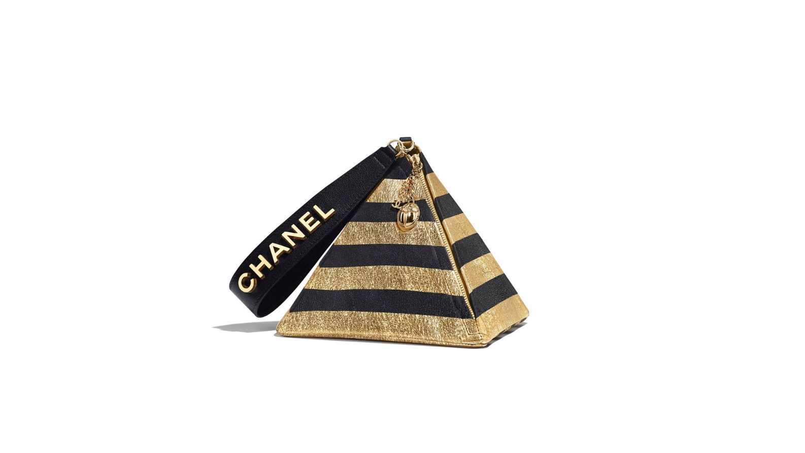 Shop Chanel's Gold Pyramid Bag