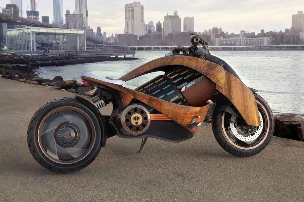 The Newron EV-1 Wooden Motorcycle is an Eco-Game Changer