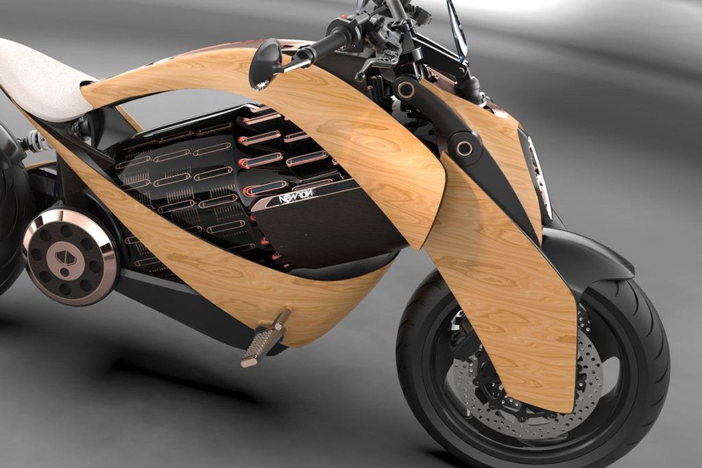 newron motors EV-1 wooden motorcycle