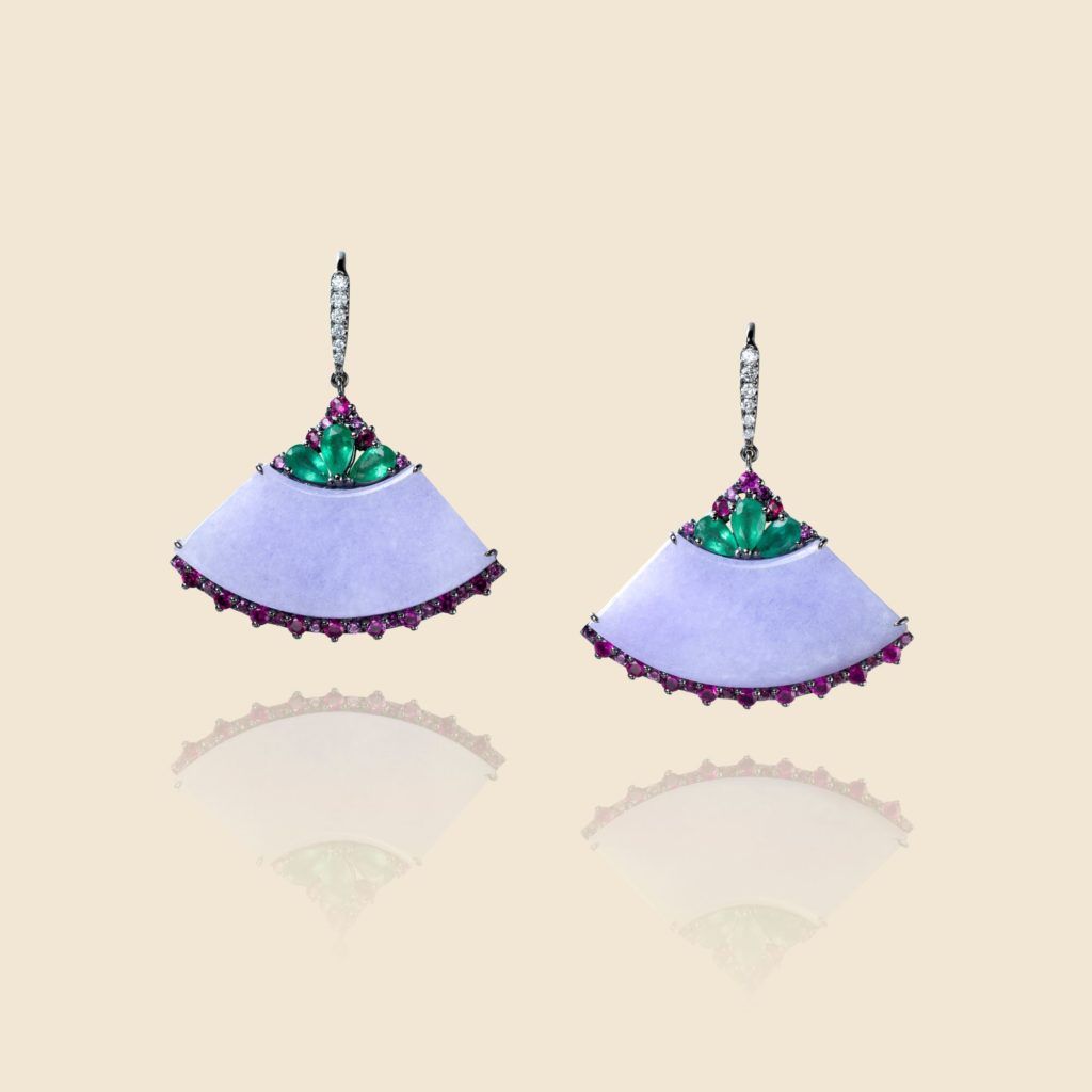 Dejade lavender jadeite earrings