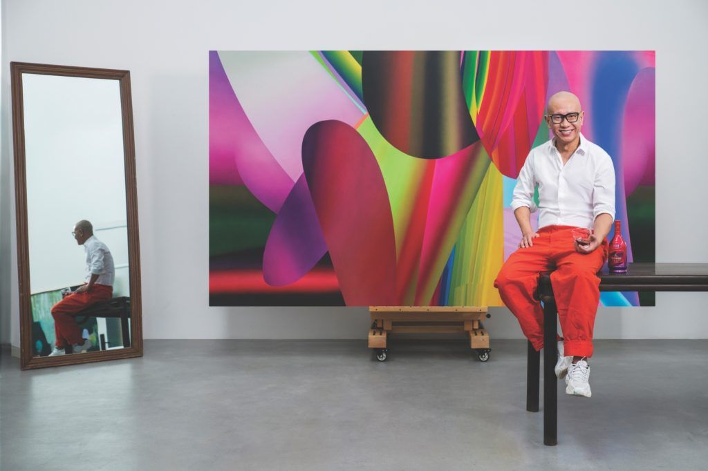 Liu Wei with his Hennessy collaboration art piece
