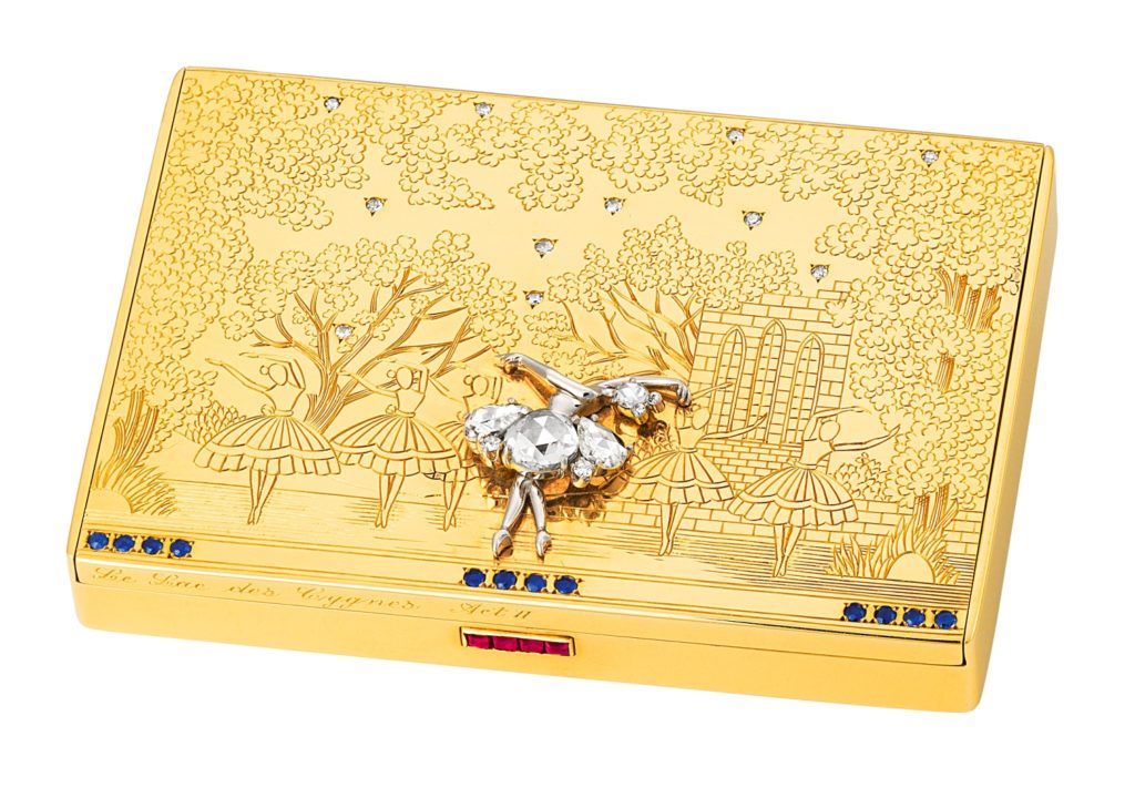 Van Cleef & Arpels powder case with Swan Lake ballet scene