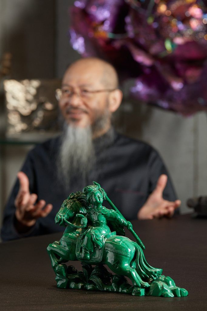 Wallace Chan malachite sculpture, early work