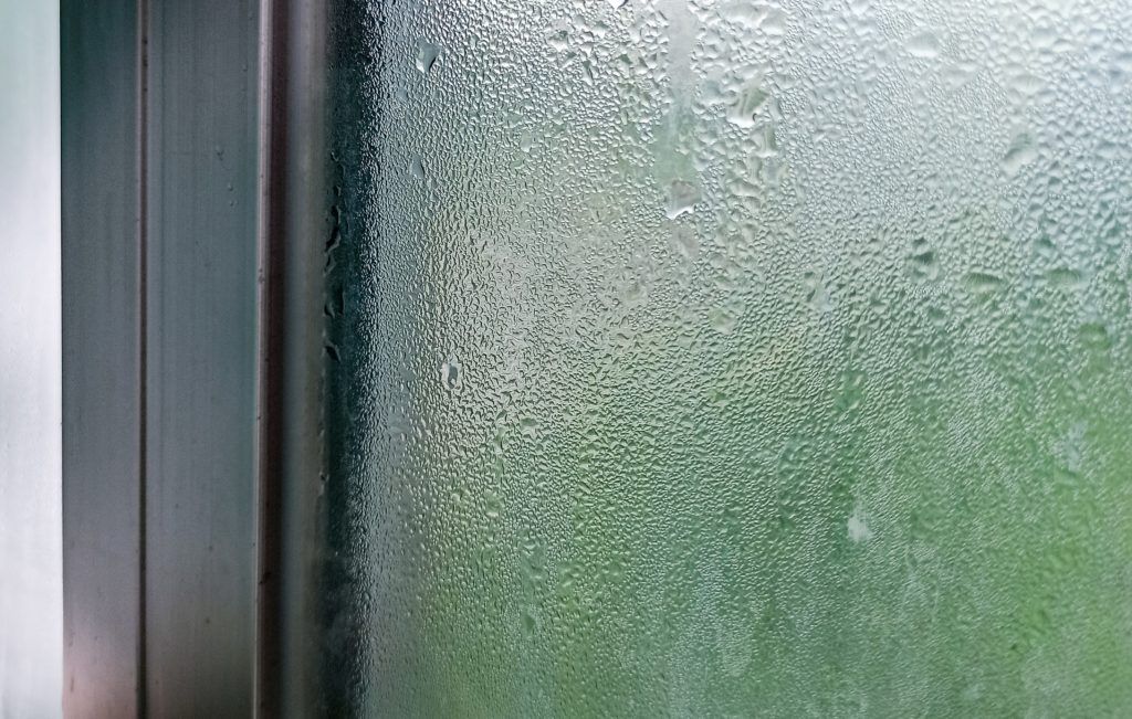 Condensation on an ordinary double-glazed window
