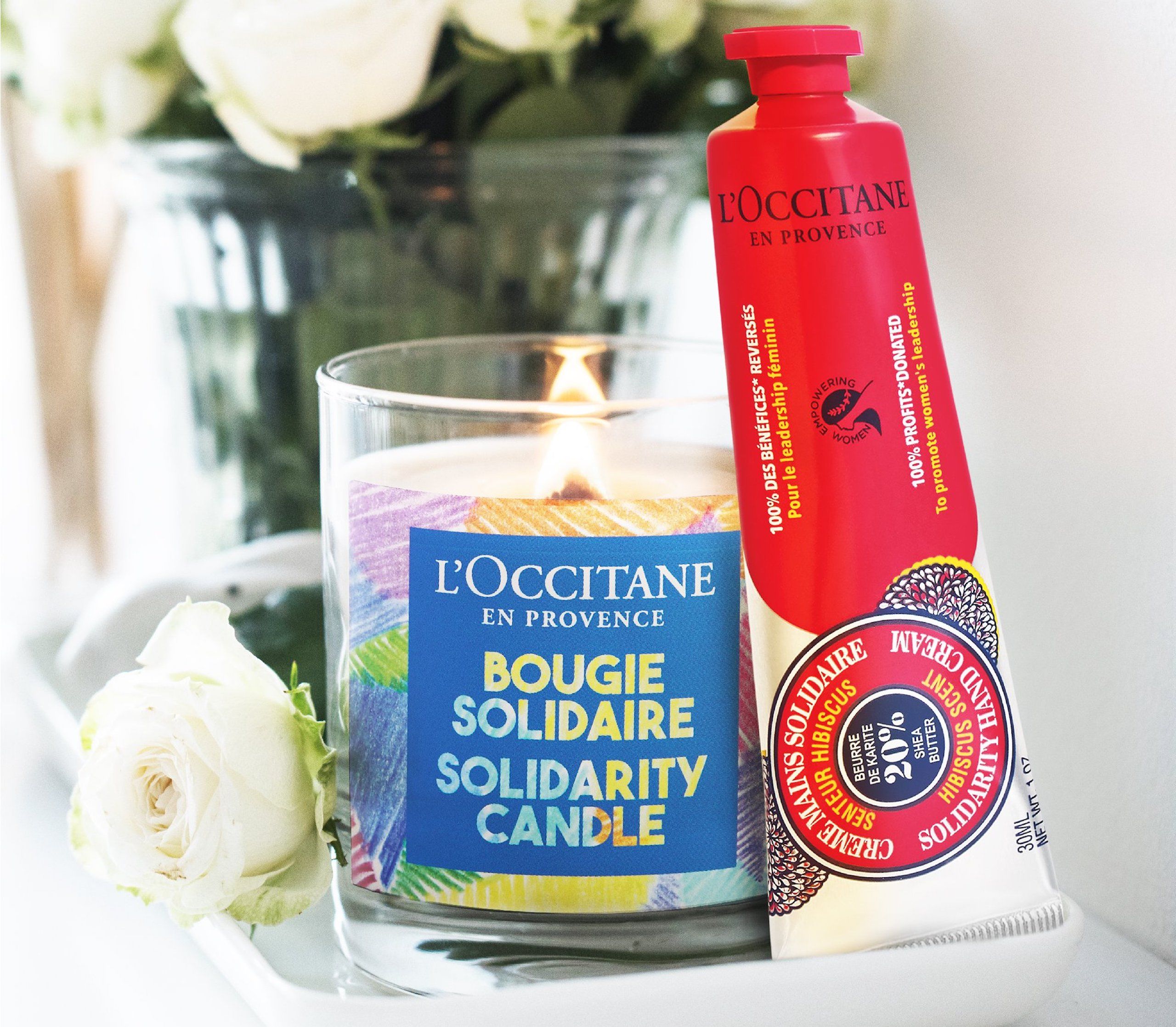 L’Occitane Foundation Solidarity Candle and Hand Cream