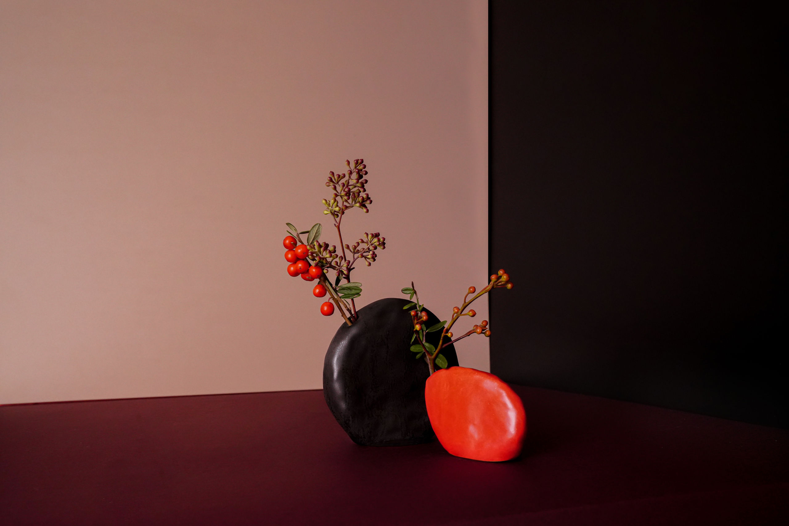 "From Darkness Comes Light" Ceramic Vases, Ruth Chao Studio (RCS) x Blooms & Blossoms