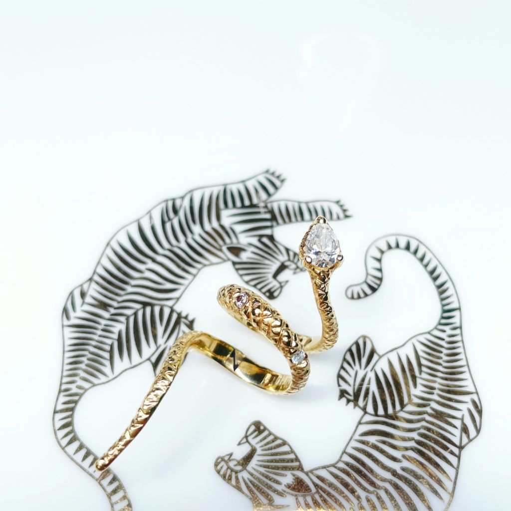 Serpentine ring designed by June Lau