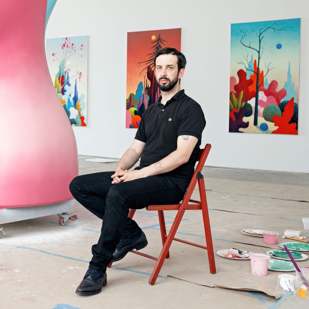 On View: Nicolas Party’s ‘Red Forest’ Exhibition at Hauser & Wirth Hong Kong