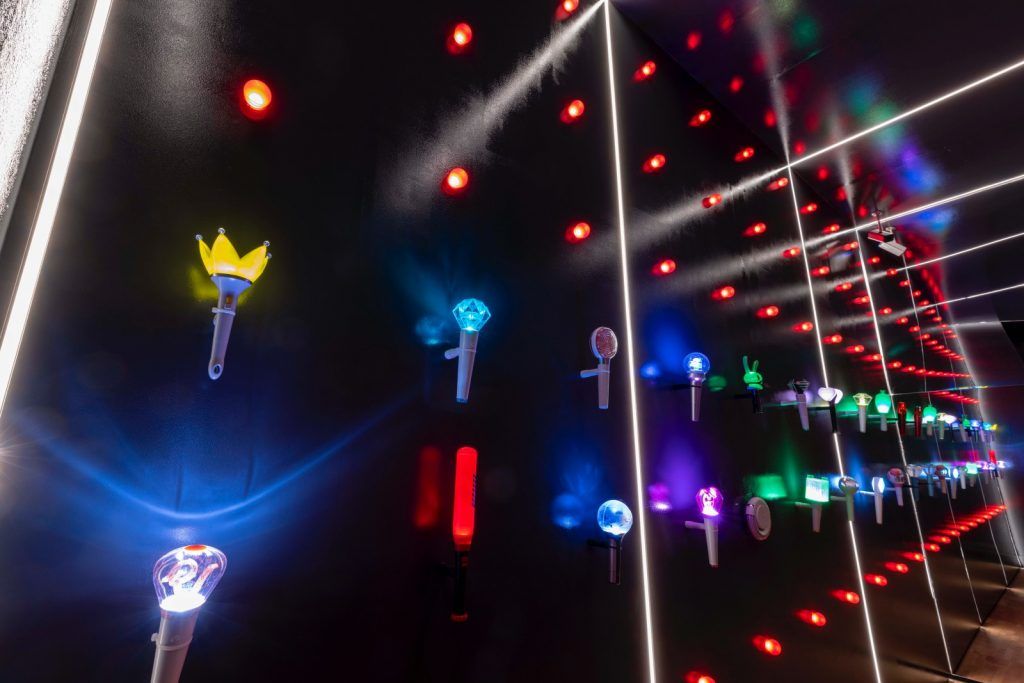 Lightsticks on display at Hallyu! The Korean Wave at the V&A London