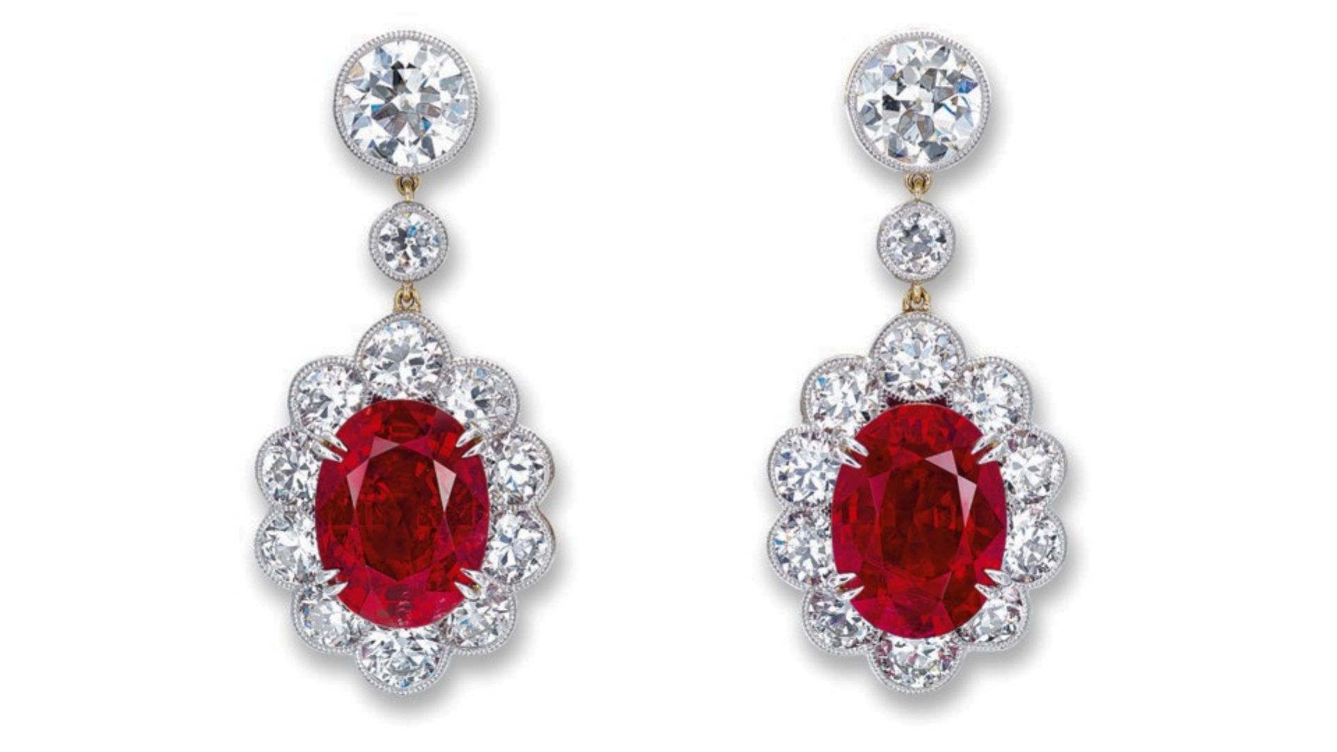 Expensive earrings - Ruby and diamond