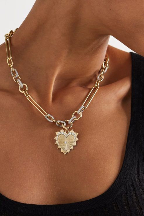 Foundrae Love 18-karat gold diamond necklace