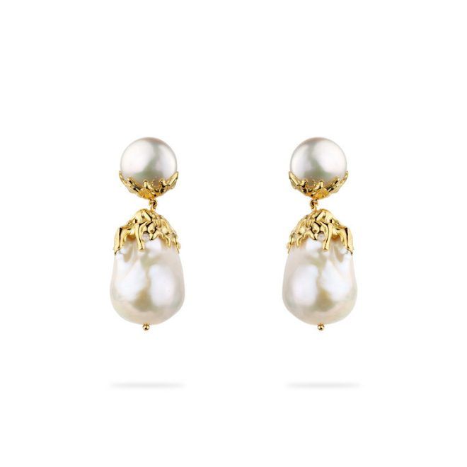 Jessie Thomas Double gold and pearl drops 