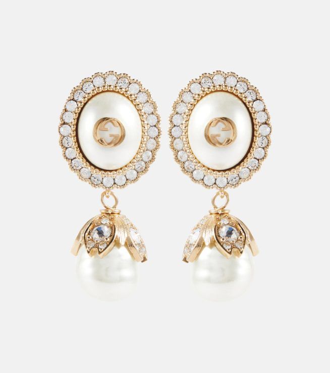 Gucci Interlocking G crystal-embellished earrings