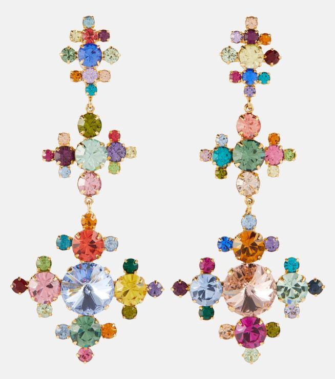  Jennifer Behr Crystal-embellished earrings