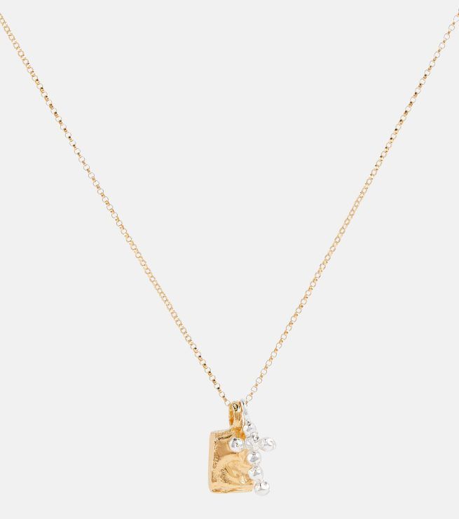 Alighieri The Dagger And The Rock sterling silver and 24kt gold-plated necklace