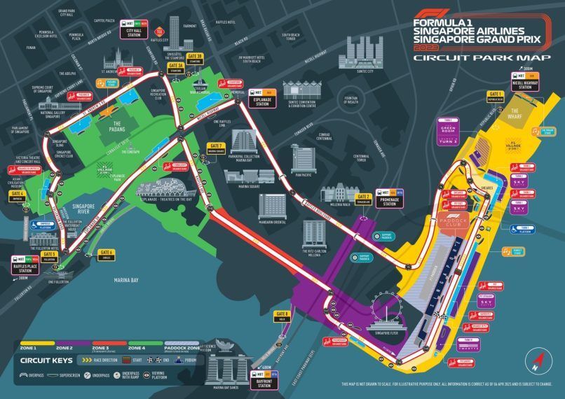 F1 Singapore 2023 circuit park map
