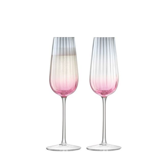 LSA International Dusk Champagne Flute Pink/Grey (Set of 2)