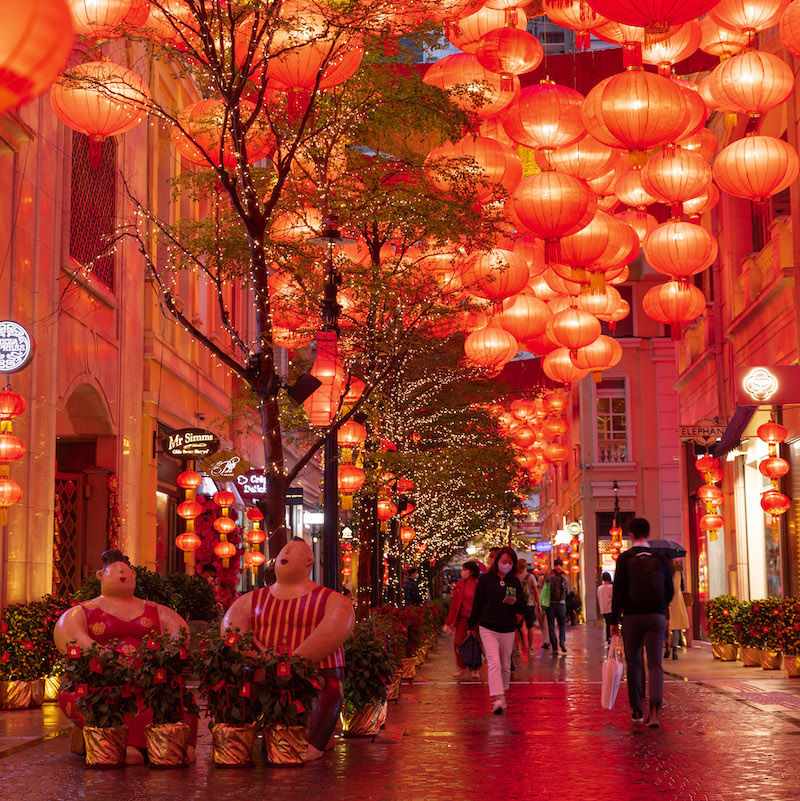 Chinese New Year decorations in Hong Kong 2024