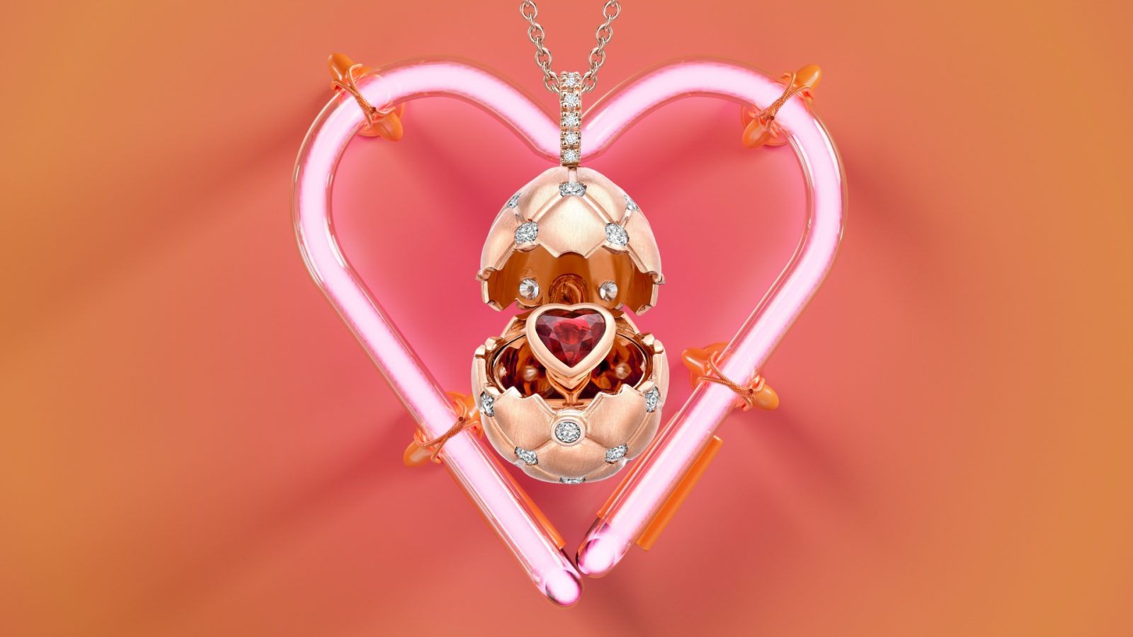 バレンタインに【van cleef & arpels】Sweet Hearts ペンダント Sweet Hearts pendant 18K rose gold, Carnelian- Van Cleef