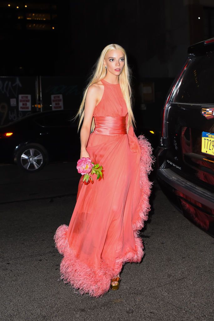 anya taylor joy orange dress See Anya Taylor-Joy's Four Last Night in Soho Press Tour Outfits
