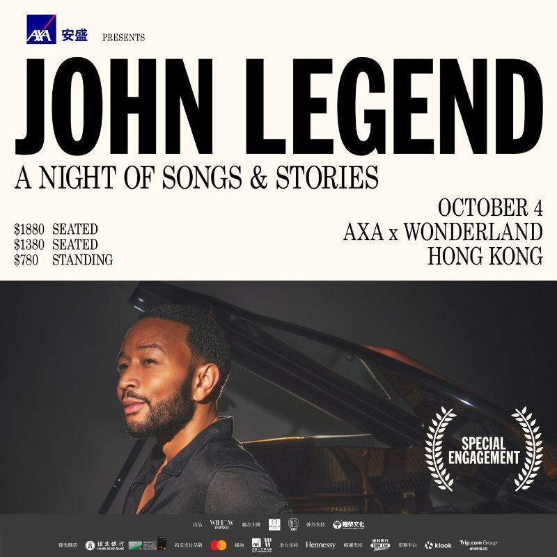 John Legend Set to Hold a Concert in Hong Kong This October