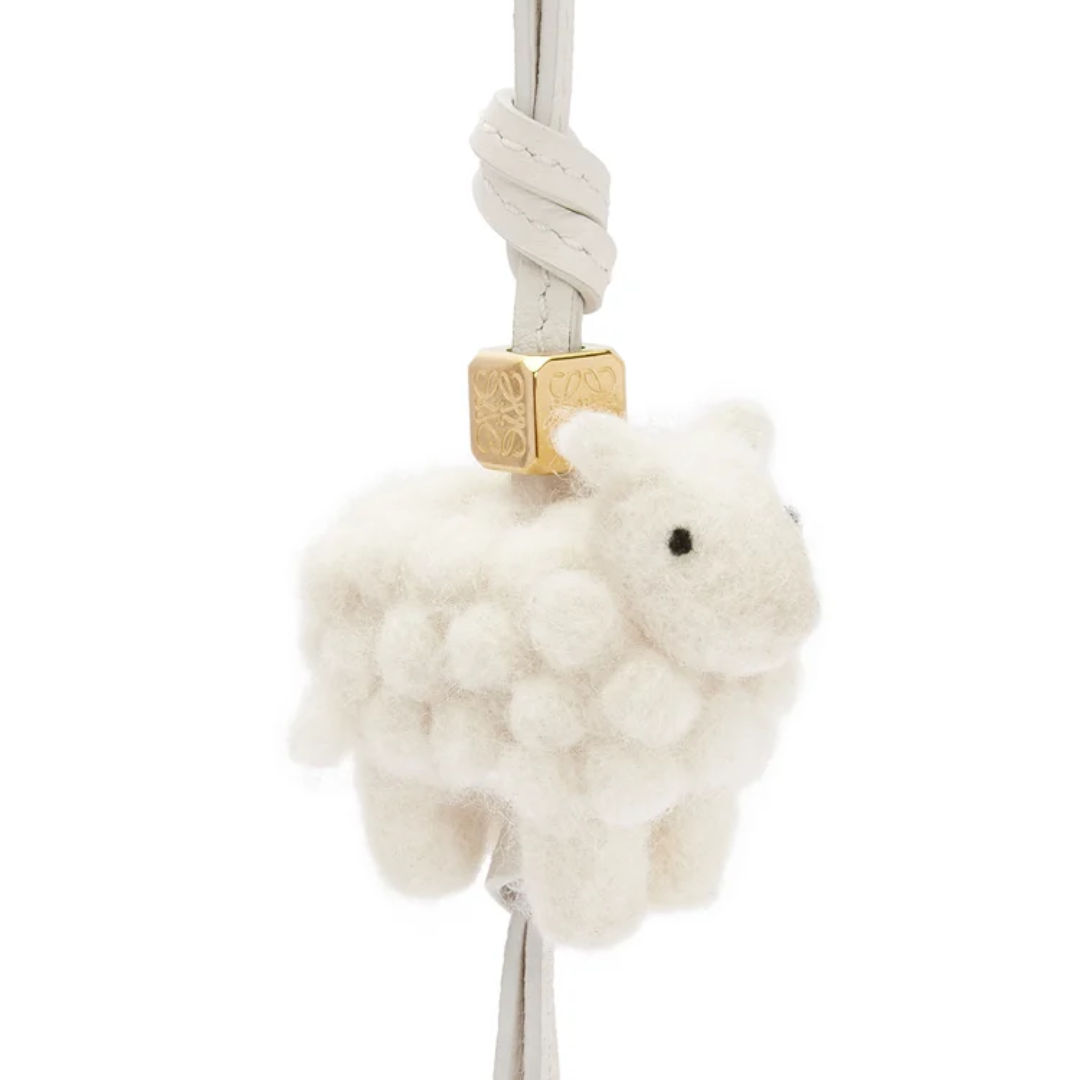 Loewe’s Sheep Charm in Felt and Calfskin
