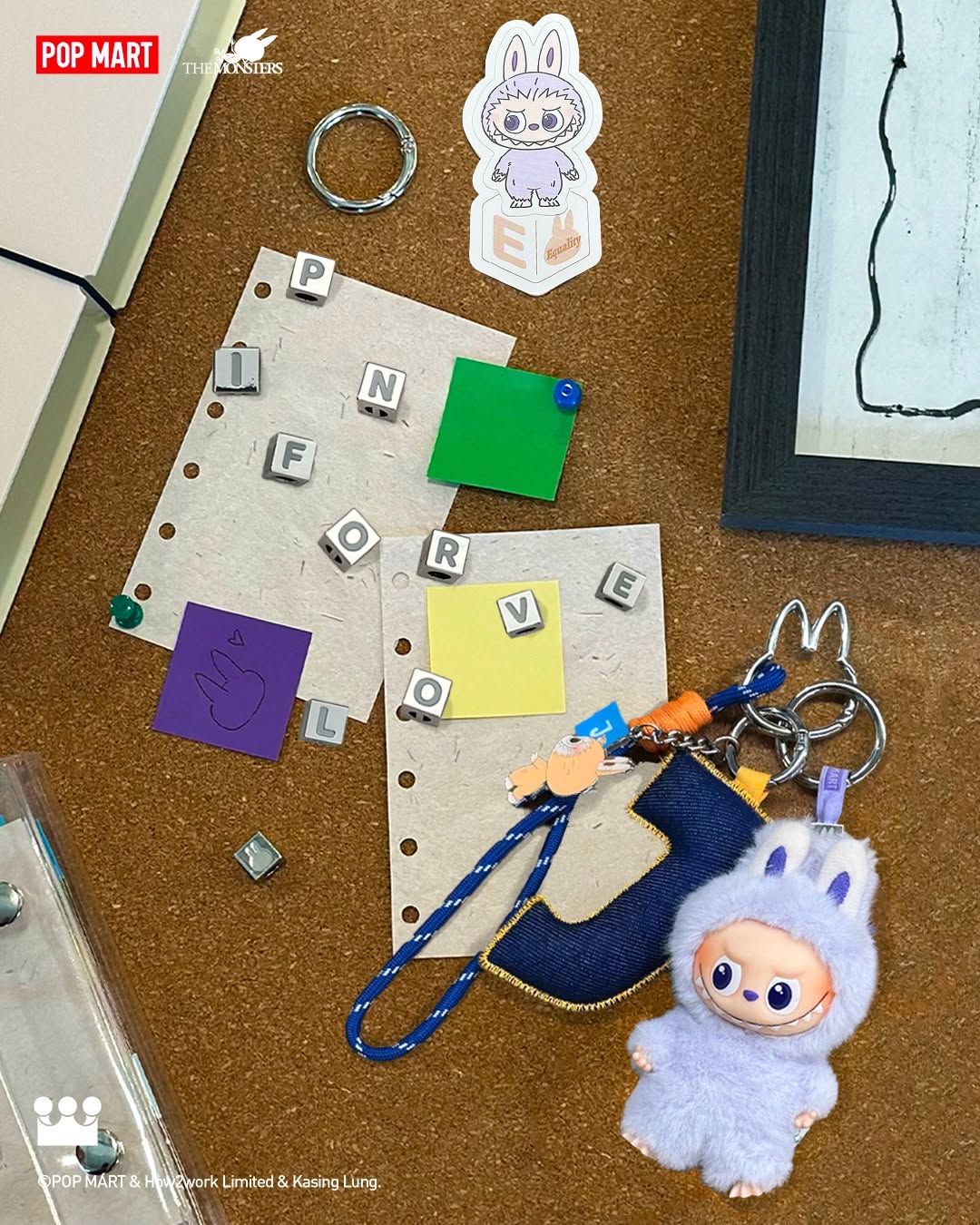 【Rukin☺︎】HK THE MONSTER PIN FOR LOVE THE MONSTER Pin for Love Series- Vinyl Plush Pendant blind