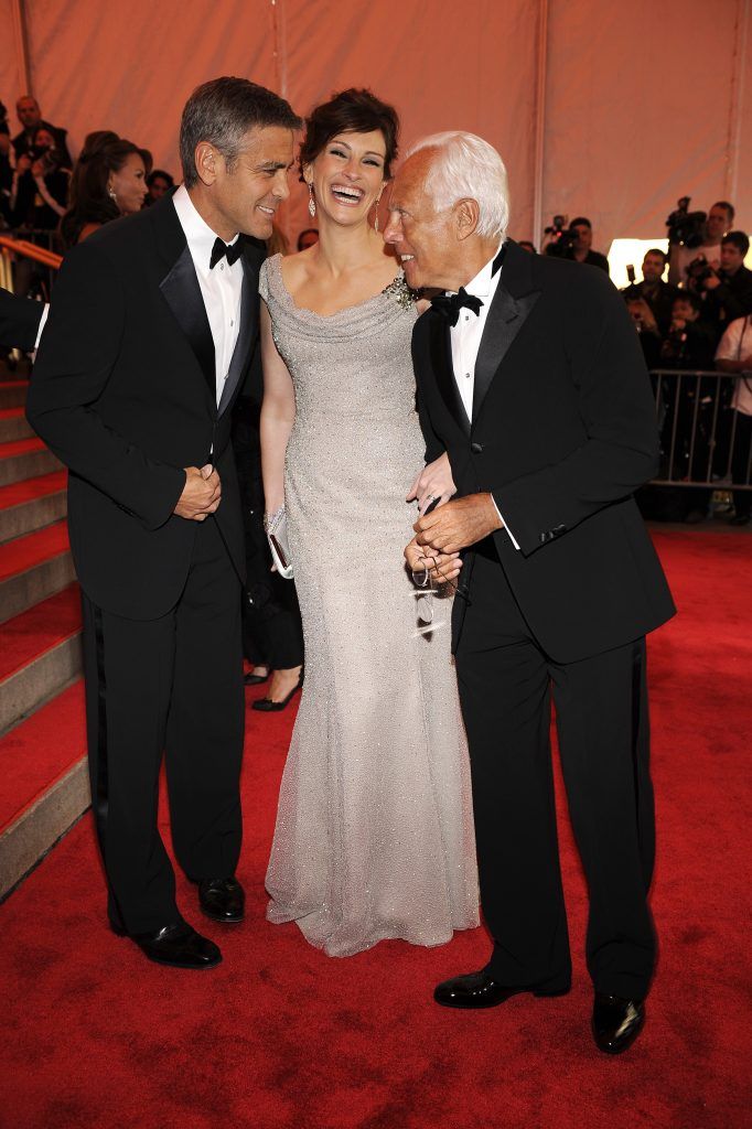 Giorgio Armani with George Clooney & Julia Robert