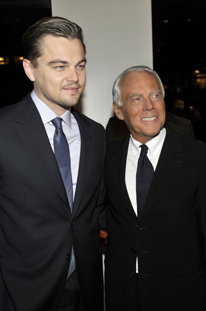 Giorgio Armani with Leonardo DiCaprio