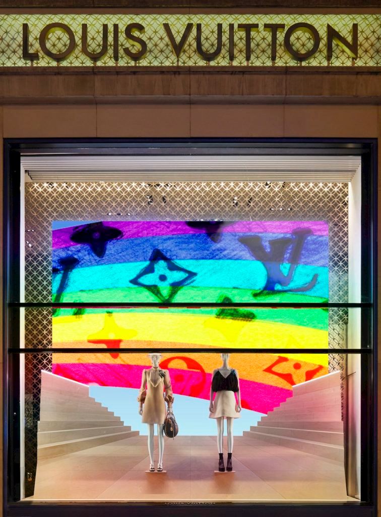 2019 Fun and Bold Window Display Rainbow Monogram Wallpaper