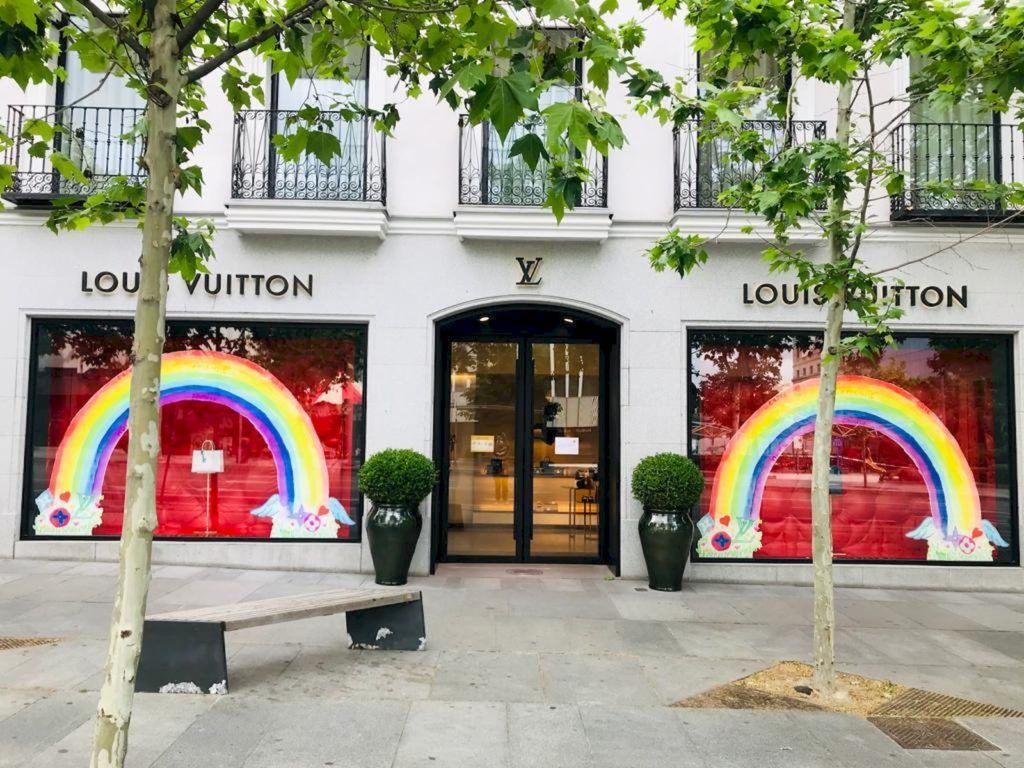 Louis Vuitton colours world with rainbow-themed window displays
