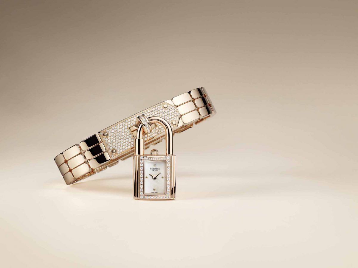 Hermes * Kelly Watch Black 18KYG Diamond Crocodile – AMORE