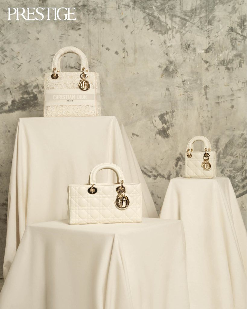 Christian Dior Latte Ultramatte Cannage Calfskin Mini Lady Dior Bag (Very Good)