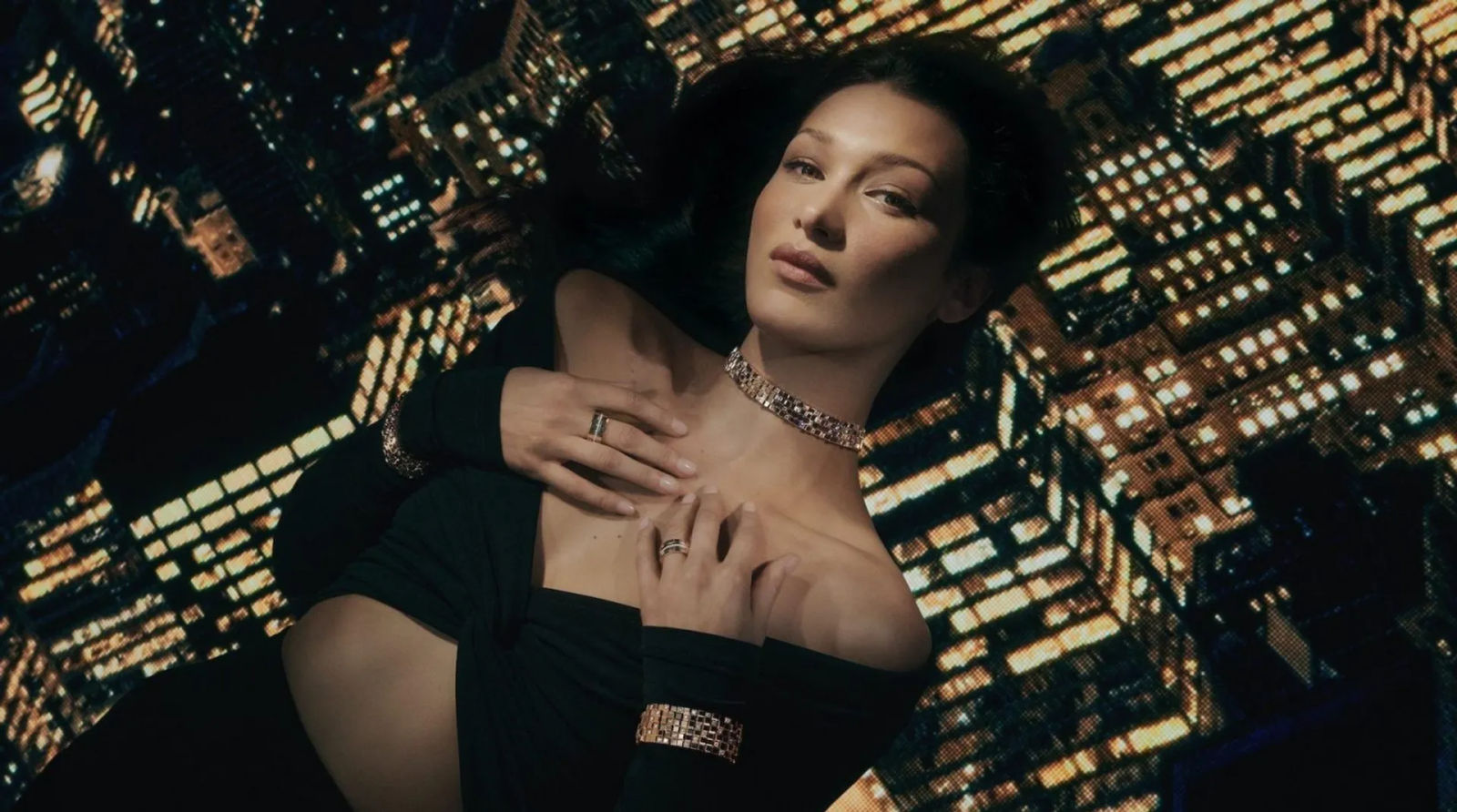 Bella Hadid in the new Ice Cube jewellery collection for Chopard