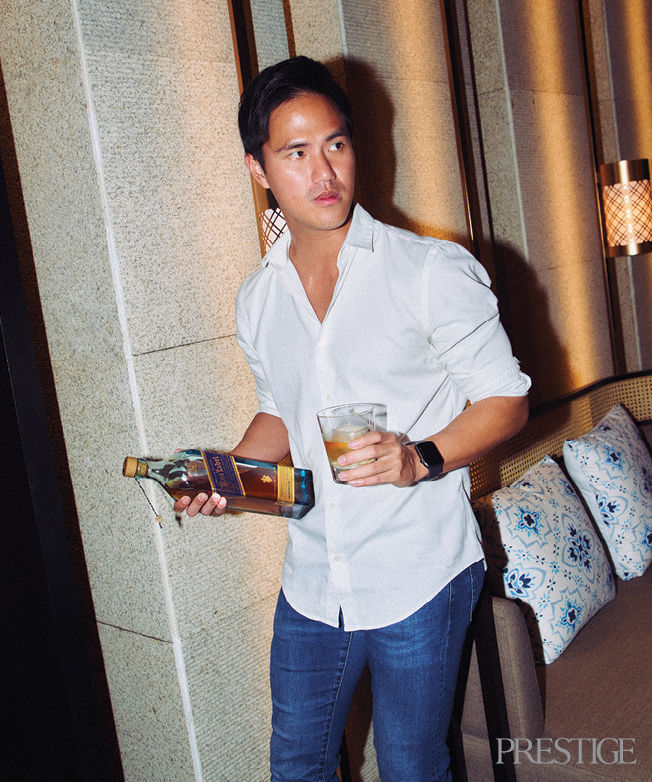 Mark Choo, Founder of TRIBE Boxing Studio with Johnnie Walker Blue Label