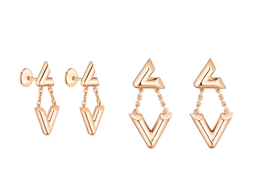 Louis Vuitton LV Volt Upside Down Earrings 18K Rose Gold 