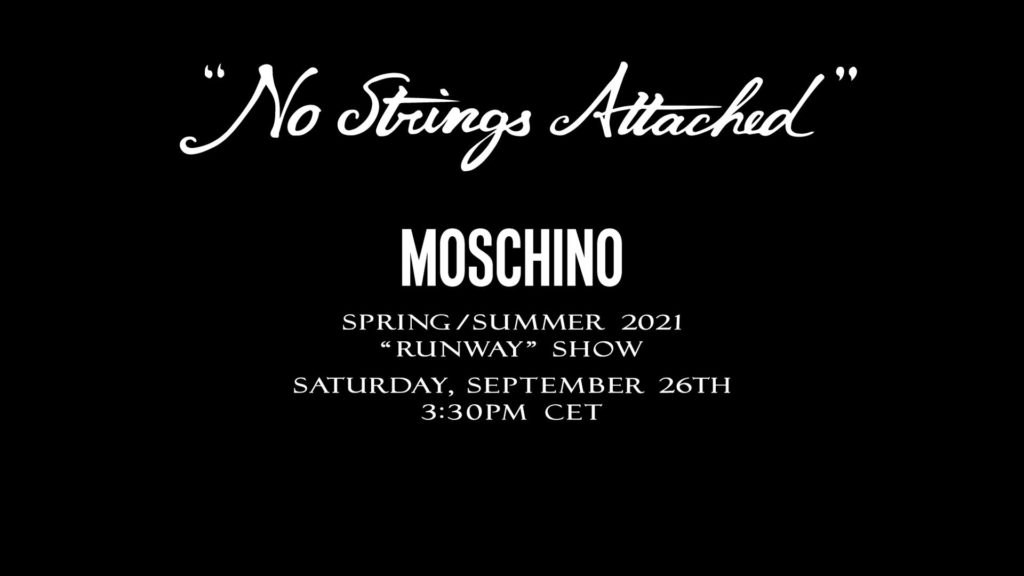 Livestream: Moschino Spring/Summer 2021 on 26 September