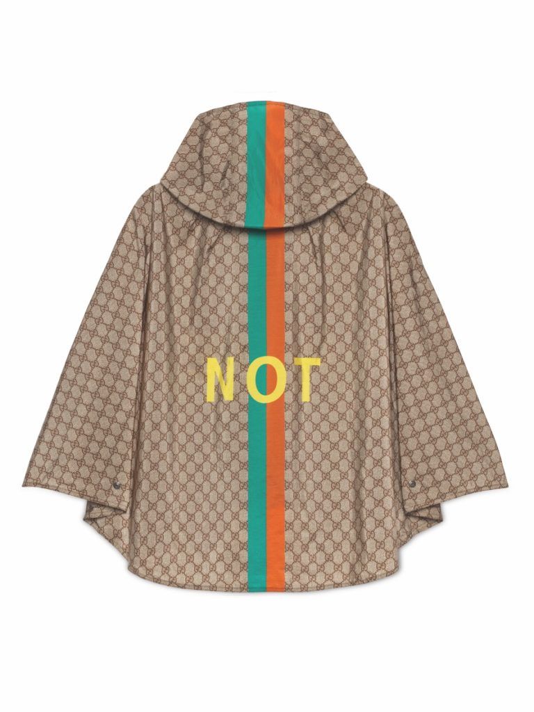 The Gucci Fake Not motif makes an ironic statement