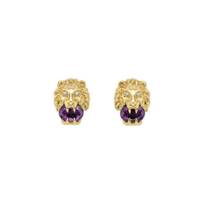 Gucci Lion Head Stud Earrings