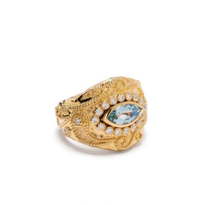 Aurelie Bidermann Aquamarine & Diamond Ring