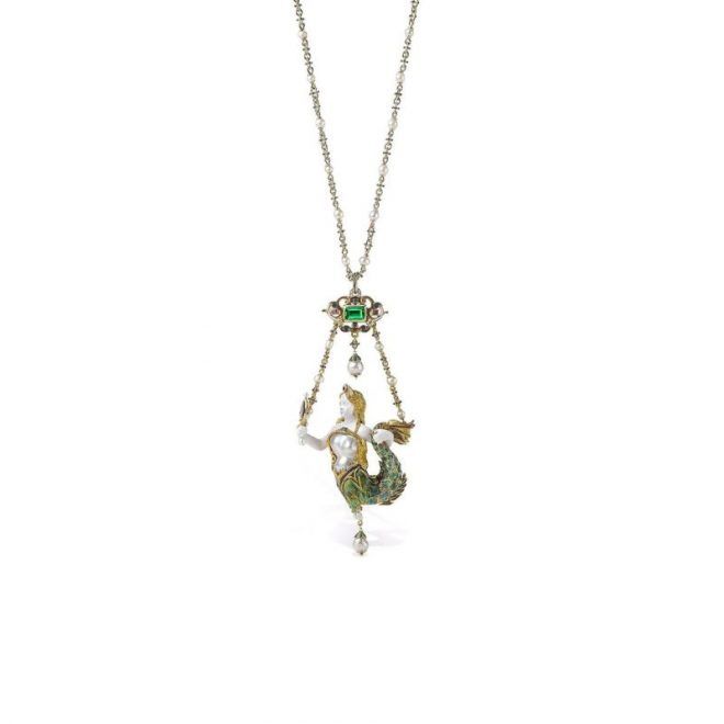 Pragnell Emerald Mermaid Pendant Necklace