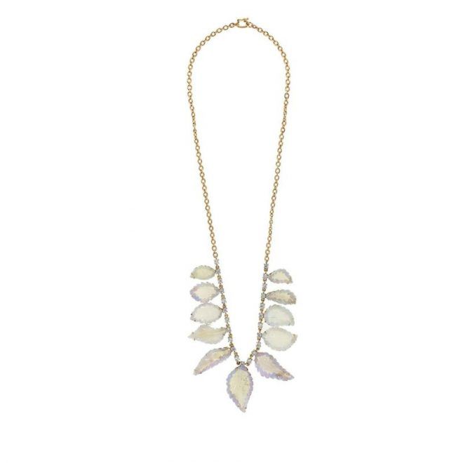 Irene Neuwirth Carved Opal Leaf Necklace
