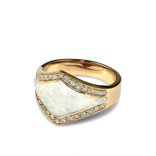 Jacquie Aiche Diamond & Opal Ring