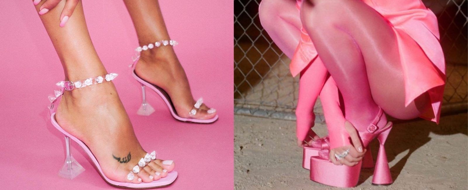 Transparent embellished heels | Street Style Store | SSS
