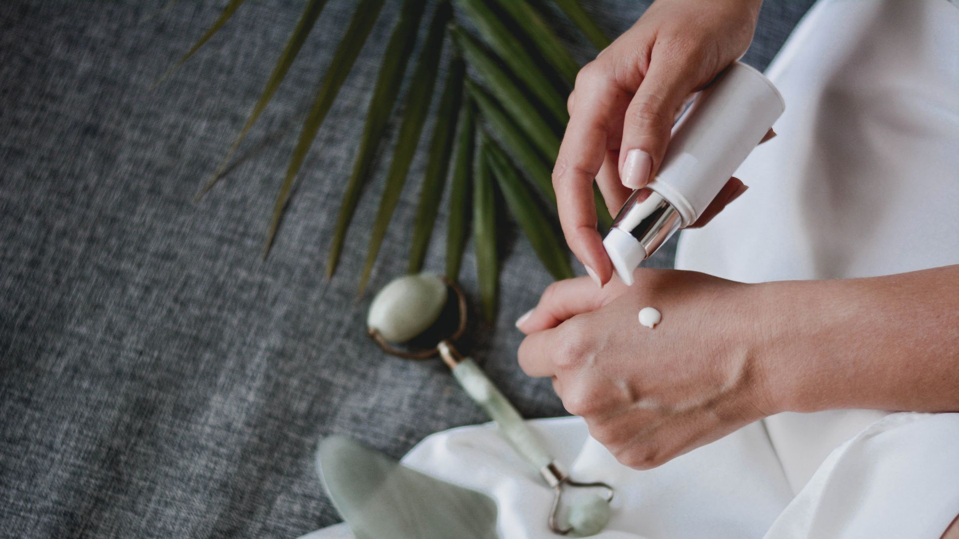 Woman holding a moisturizer