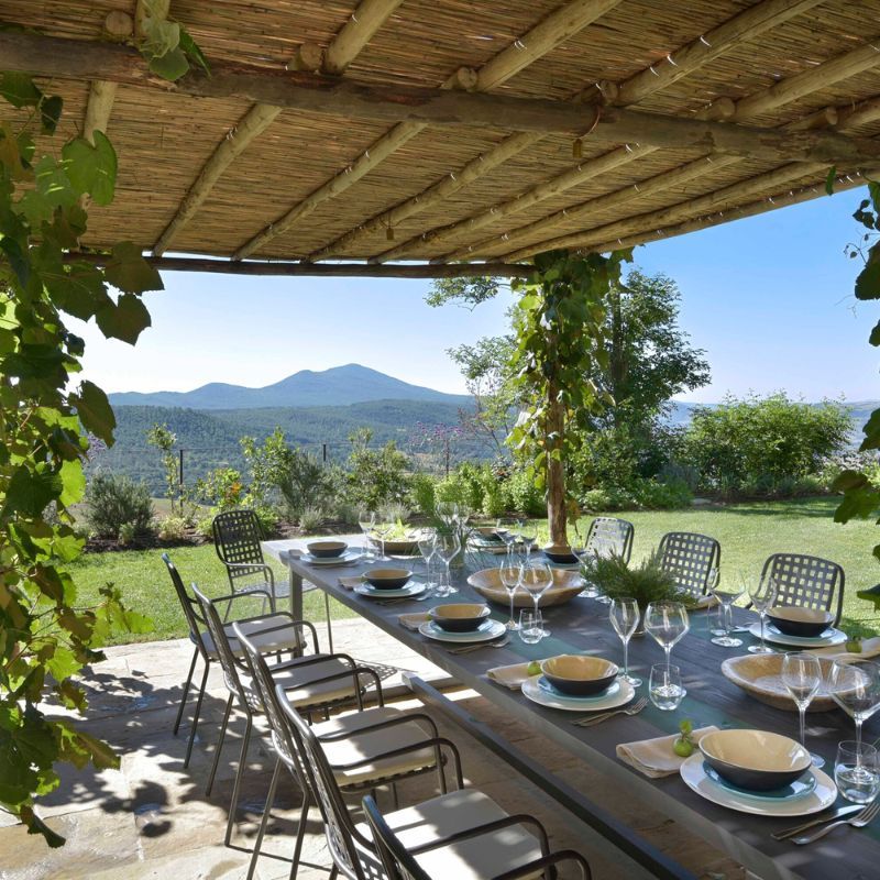 A once-abandoned Tuscan village is now a breathtaking hotel with a cooking school and panoramic dining