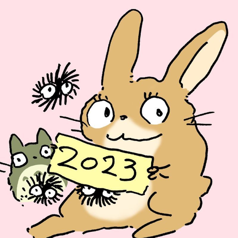 Nengajo card featuring Hayao Miyazaki art for 2023 Year of the Rabbit unveiled