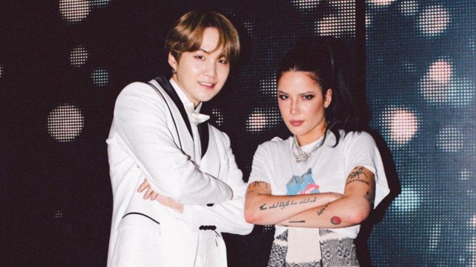 Halsey's surprise appearance at BTS SUGA's D-Day concert goes viral