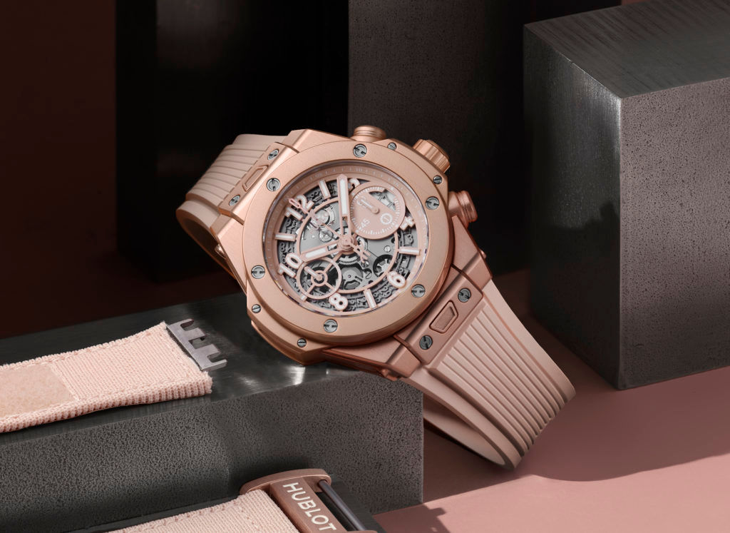 The Hublot Big Bang Unico Full Baguette King Gold Rainbow watch